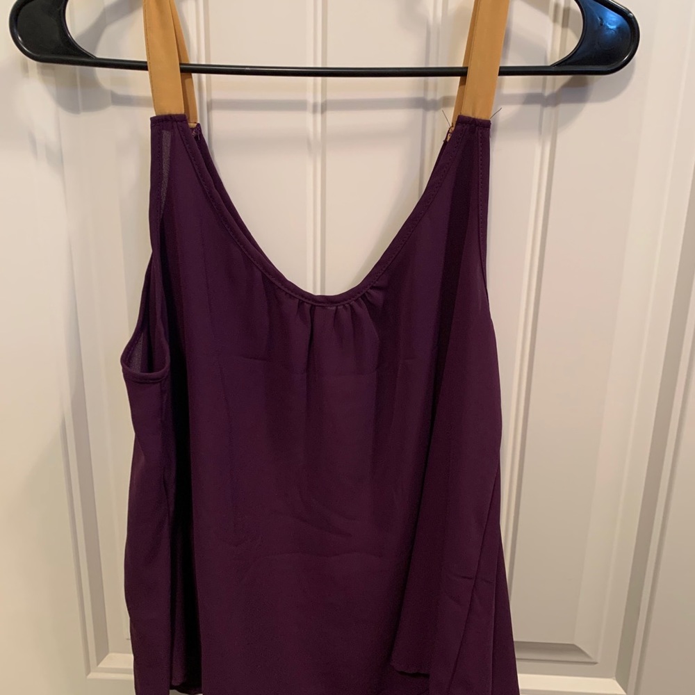 Dark Purple Blouse with Gold Straps
